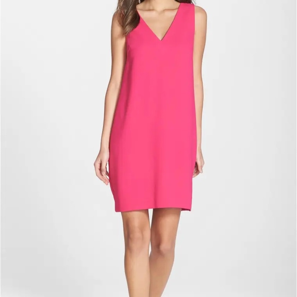 Trina Turk Azure Back Pleat Shift Dress
